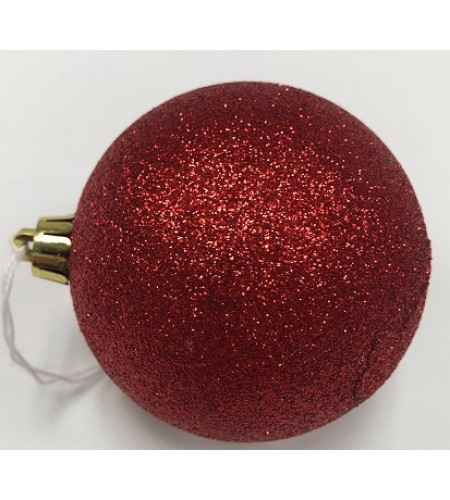80MM RED GLITTER BAUBLE  